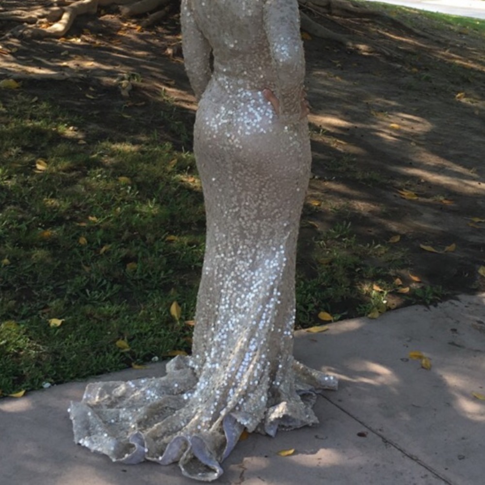 Gold sequin gown mermaid style